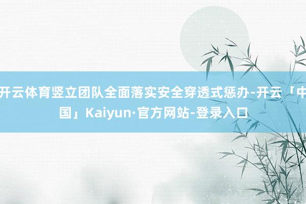 开云体育竖立团队全面落实安全穿透式惩办-开云「中国」Kaiyun·官方网站-登录入口