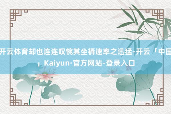开云体育却也连连叹惋其坐褥速率之迅猛-开云「中国」Kaiyun·官方网站-登录入口