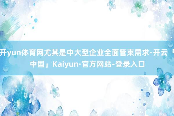 开yun体育网尤其是中大型企业全面管束需求-开云「中国」Kaiyun·官方网站-登录入口