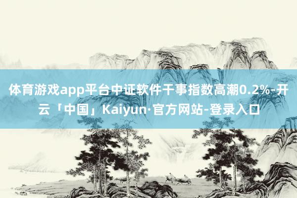 体育游戏app平台中证软件干事指数高潮0.2%-开云「中国」Kaiyun·官方网站-登录入口