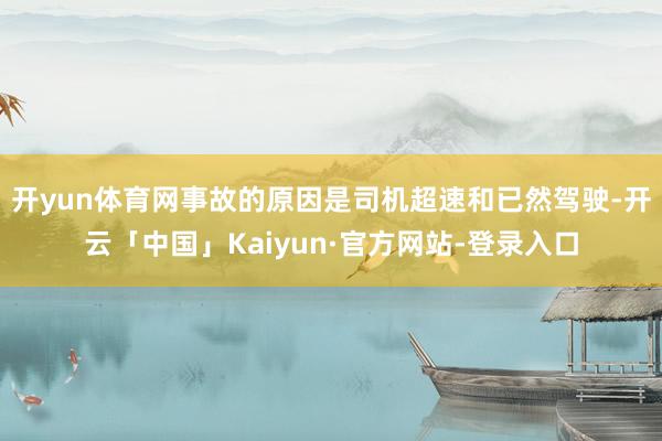 开yun体育网事故的原因是司机超速和已然驾驶-开云「中国」Kaiyun·官方网站-登录入口