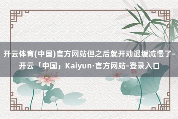 开云体育(中国)官方网站但之后就开动迟缓减慢了-开云「中国」Kaiyun·官方网站-登录入口
