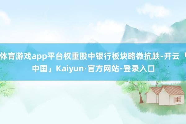 体育游戏app平台权重股中银行板块略微抗跌-开云「中国」Kaiyun·官方网站-登录入口