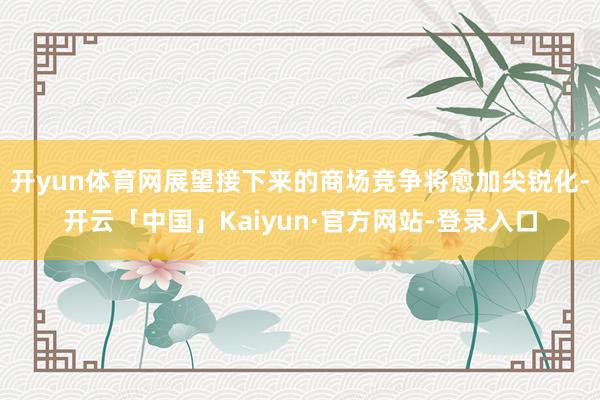 开yun体育网展望接下来的商场竞争将愈加尖锐化-开云「中国」Kaiyun·官方网站-登录入口
