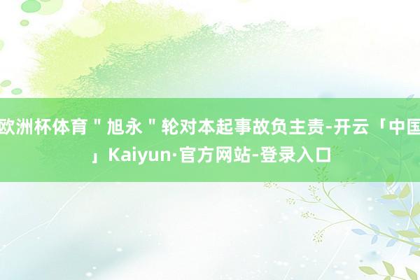 欧洲杯体育＂旭永＂轮对本起事故负主责-开云「中国」Kaiyun·官方网站-登录入口