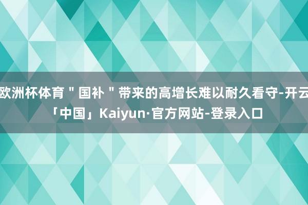 欧洲杯体育＂国补＂带来的高增长难以耐久看守-开云「中国」Kaiyun·官方网站-登录入口