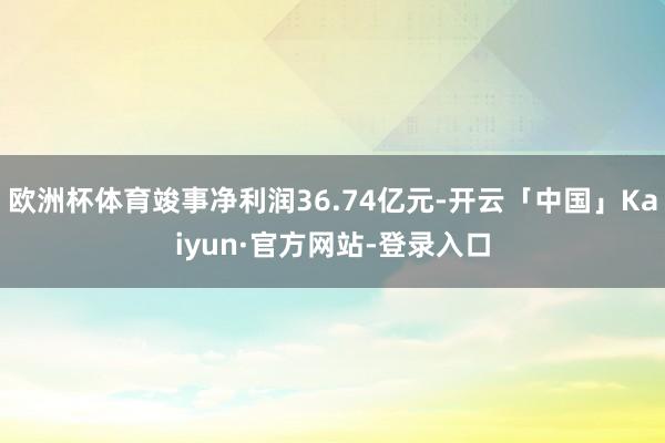欧洲杯体育竣事净利润36.74亿元-开云「中国」Kaiyun·官方网站-登录入口