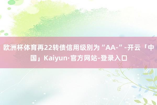 欧洲杯体育再22转债信用级别为“AA-”-开云「中国」Kaiyun·官方网站-登录入口