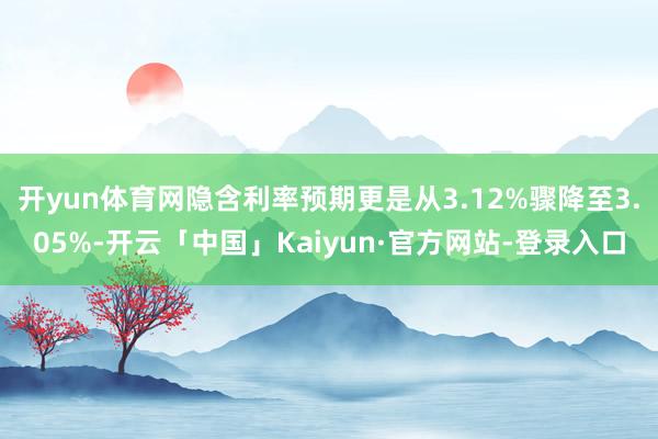 开yun体育网隐含利率预期更是从3.12%骤降至3.05%-开云「中国」Kaiyun·官方网站-登录入口