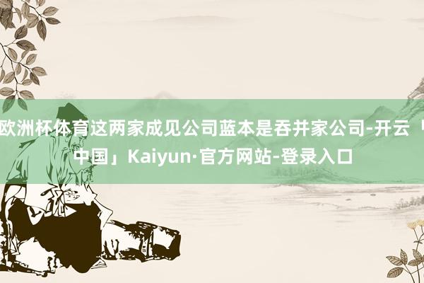 欧洲杯体育这两家成见公司蓝本是吞并家公司-开云「中国」Kaiyun·官方网站-登录入口