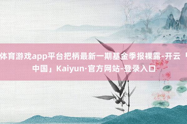 体育游戏app平台把柄最新一期基金季报裸露-开云「中国」Kaiyun·官方网站-登录入口