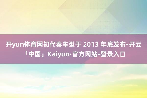 开yun体育网初代秦车型于 2013 年底发布-开云「中国」Kaiyun·官方网站-登录入口
