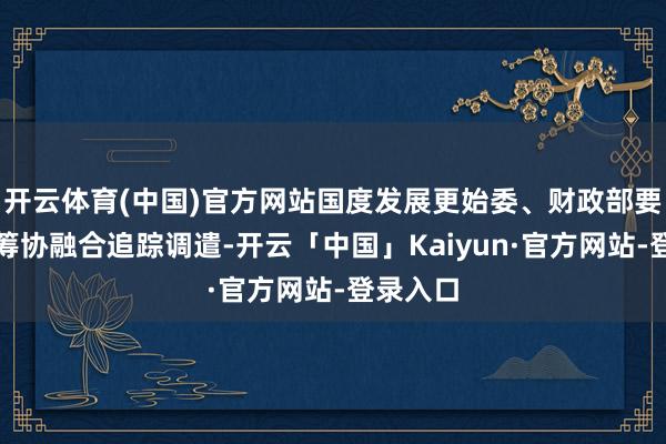 开云体育(中国)官方网站国度发展更始委、财政部要加强统筹协融合追踪调遣-开云「中国」Kaiyun·官方网站-登录入口