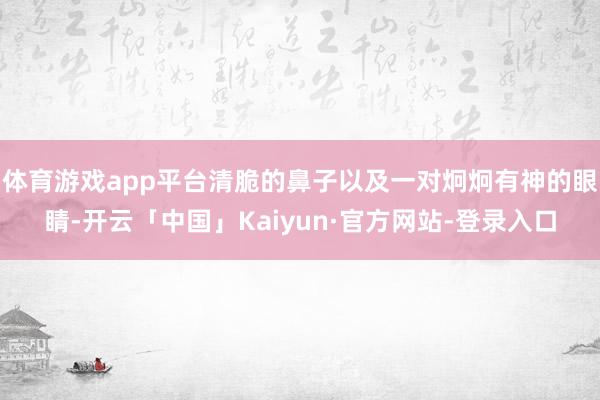 体育游戏app平台清脆的鼻子以及一对炯炯有神的眼睛-开云「中国」Kaiyun·官方网站-登录入口