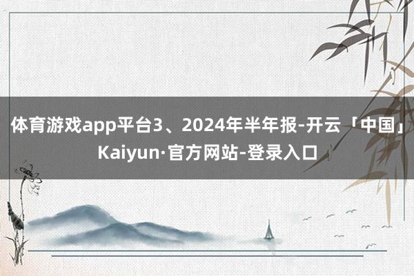 体育游戏app平台3、2024年半年报-开云「中国」Kaiyun·官方网站-登录入口